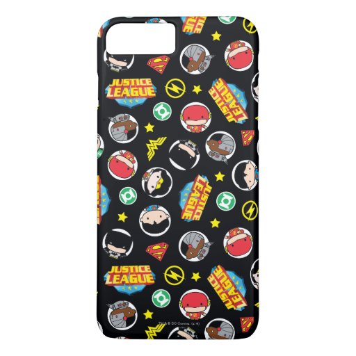Chibi Justice League Heroes and Logos Pattern iPhone 8 Plus/7 Plus Case
