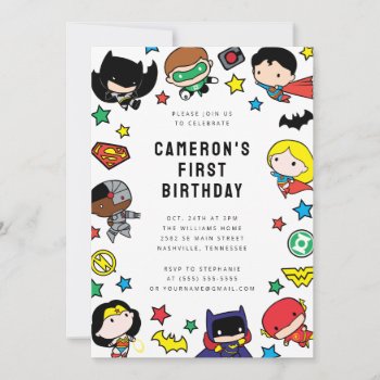 Chibi Justice League Kids Birthday Invitation by justiceleague at Zazzle
