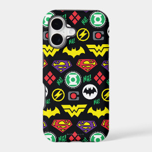 Chibi Justice League Logo Pattern iPhone 17 Case