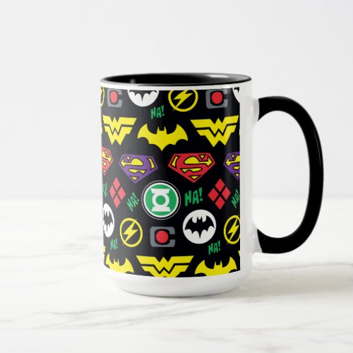 Chibi Justice League Logo Pattern Mug