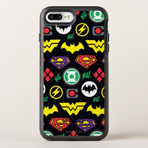 Chibi Justice League Logo Pattern OtterBox Symmetry iPhone 8 Plus/7 Plus Case