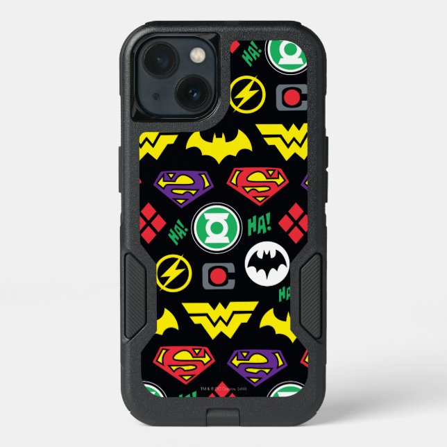 Chibi Justice League Logo Pattern Otterbox iPhone Case (Back)