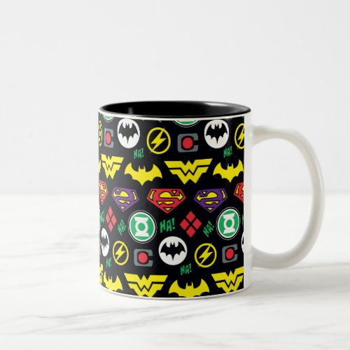 Chibi Justice League Logo Pattern Two_Tone Coffee Mug
