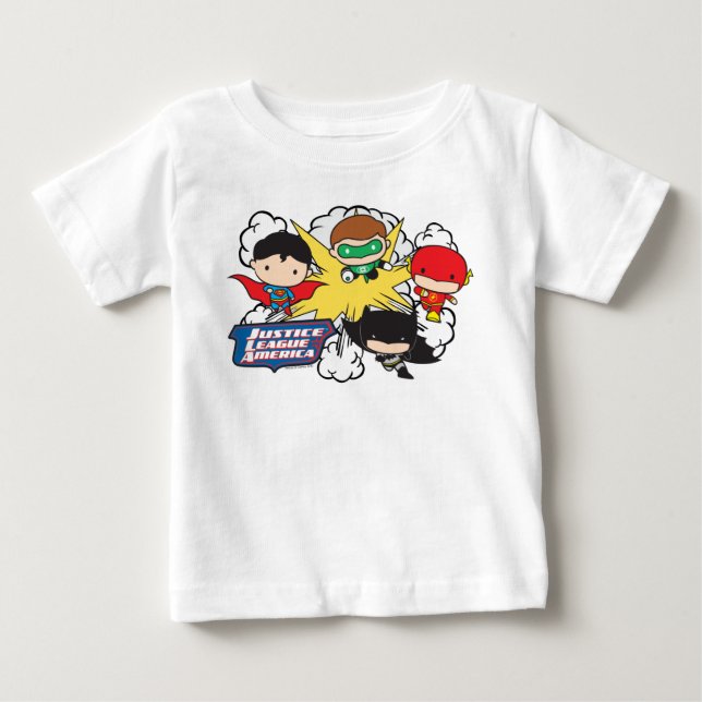 Chibi Justice League of America Explosion Baby T-Shirt (Front)