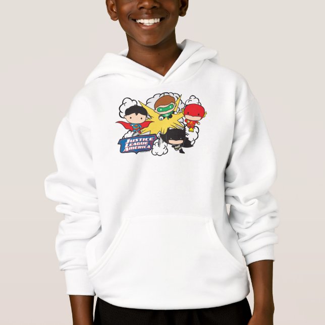 Chibi Justice League of America Explosion Hoodie (Front)