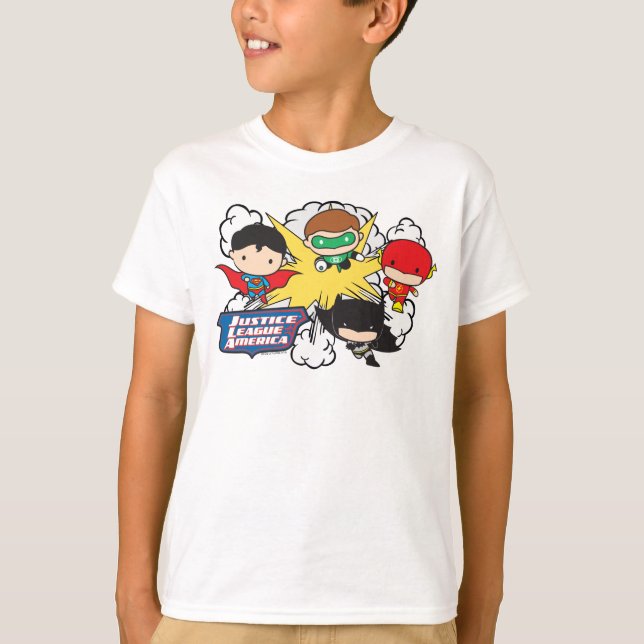 Chibi Justice League of America Explosion T-Shirt (Front)