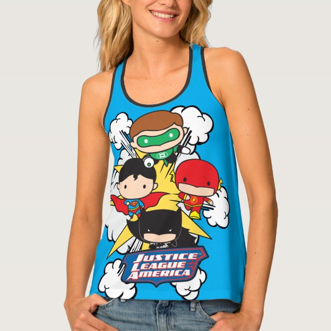 Chibi Justice League of America Explosion Tank Top (Front)