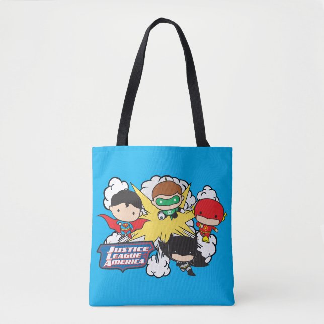 Chibi Justice League of America Explosion Tote Bag (Front)