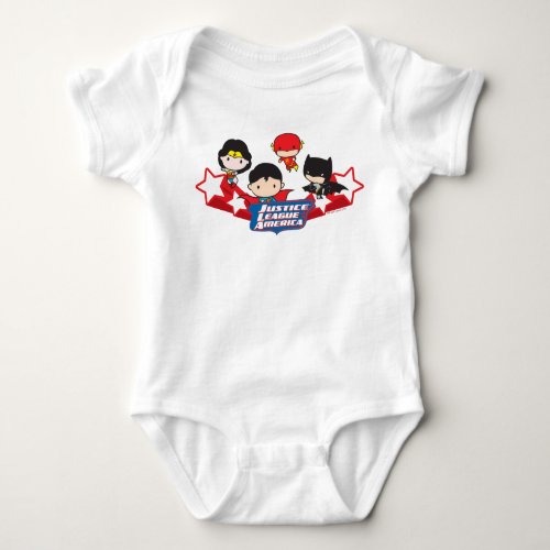 Chibi Justice League of America Stars Baby Bodysuit