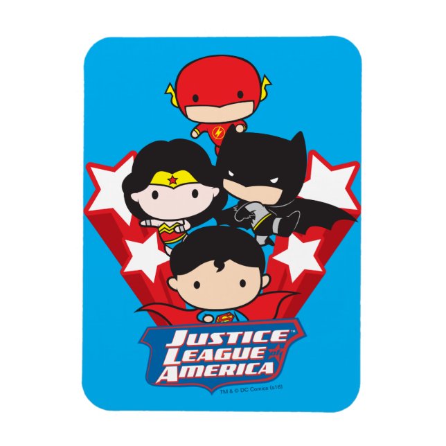 Chibi Justice League of America Stars Magnet (Vertical)