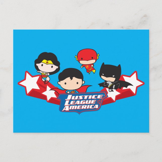 Chibi Justice League of America Stars Postcard (Front)