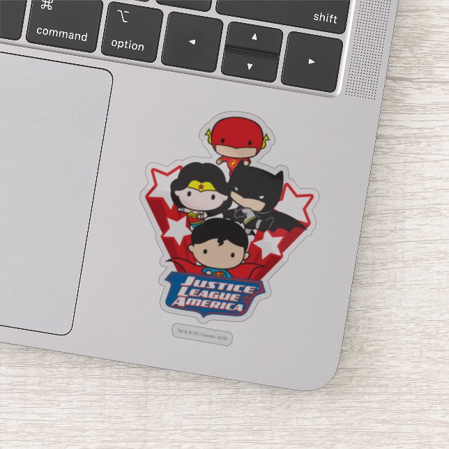 Chibi Justice League of America Stars Sticker (Detail)