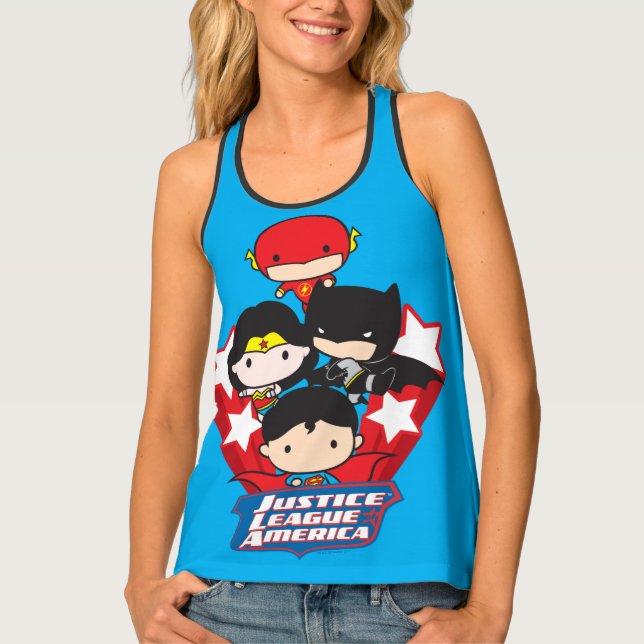 Chibi Justice League of America Stars Tank Top (Front)