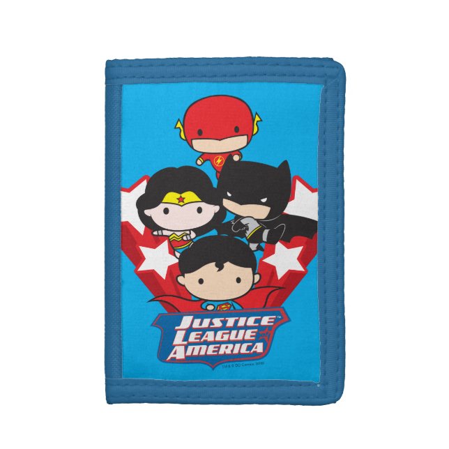 Chibi Justice League of America Stars Tri-fold Wallet (Front Vertical)