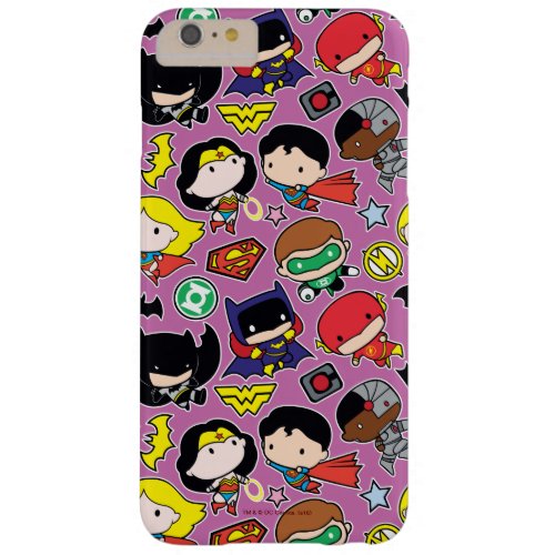 Chibi Justice League Pattern on Purple Barely There iPhone 6 Plus Case