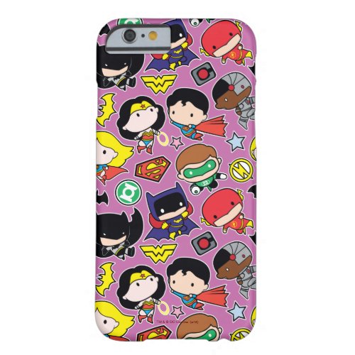 Chibi Justice League Pattern on Purple Barely There iPhone 6 Case