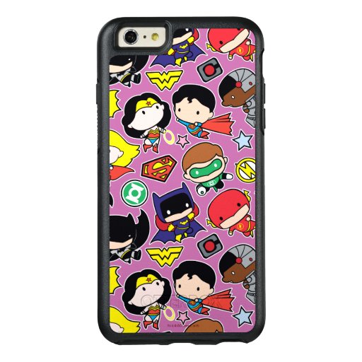 Chibi Justice League Pattern on Purple OtterBox iPhone 6/6s Plus Case
