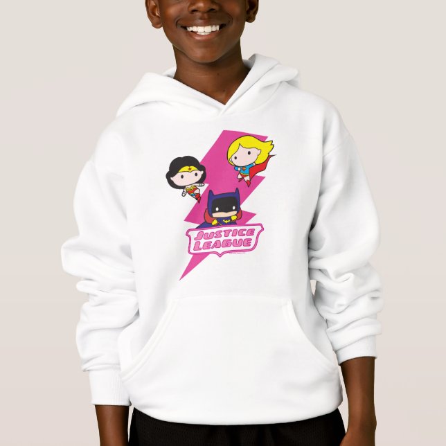 Chibi Justice League Pink Lightning Hoodie (Front)