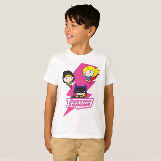 Chibi Justice League Pink Lightning T-Shirt (Front Full)
