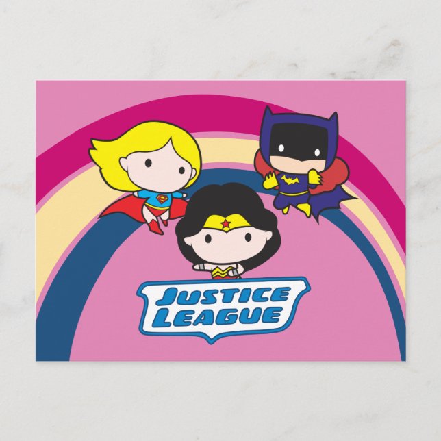 Chibi Justice League Rainbow Postcard (Front)