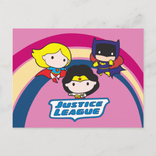 Chibi Justice League Rainbow Postcard