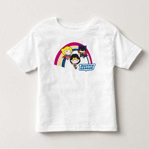 Chibi Justice League Rainbow Toddler T_shirt