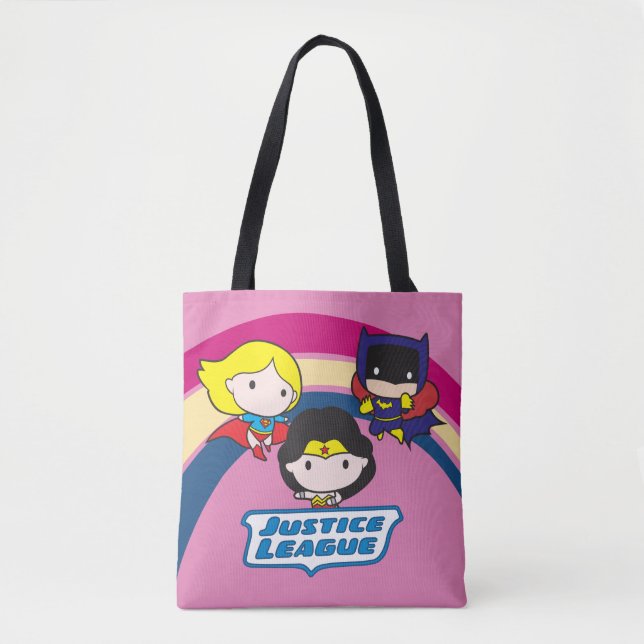 Chibi Justice League Rainbow Tote Bag (Front)