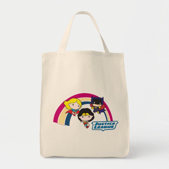 Chibi Justice League Rainbow Tote Bag (Front)