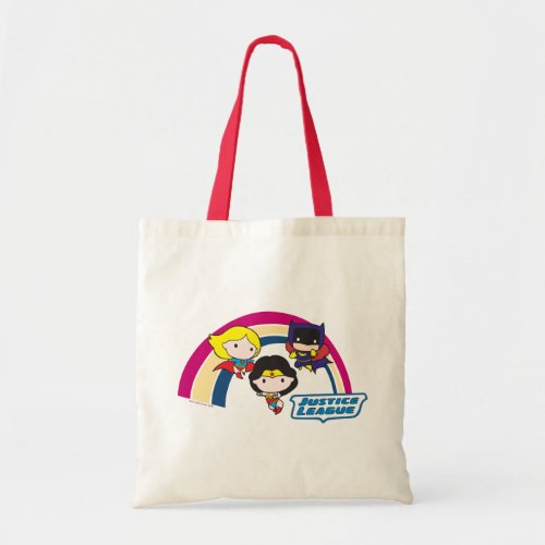 Chibi Justice League Rainbow Tote Bag