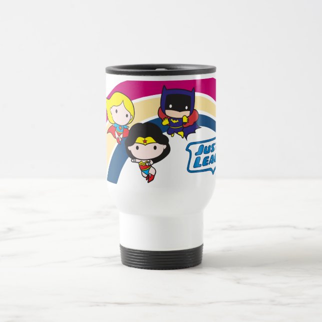 Chibi Justice League Rainbow Travel Mug (Center)