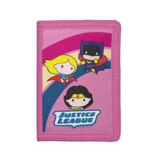 Chibi Justice League Rainbow Tri-fold Wallet