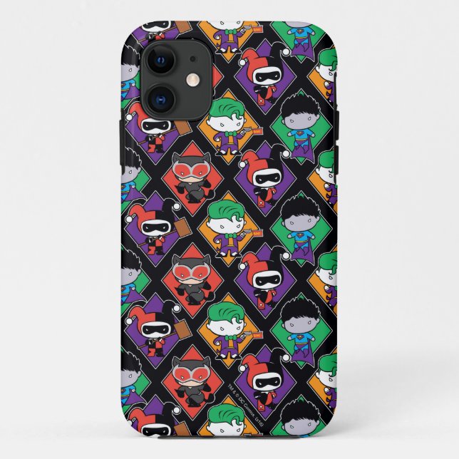 Chibi Justice League Villain Pattern Case-Mate iPhone Case (Back)