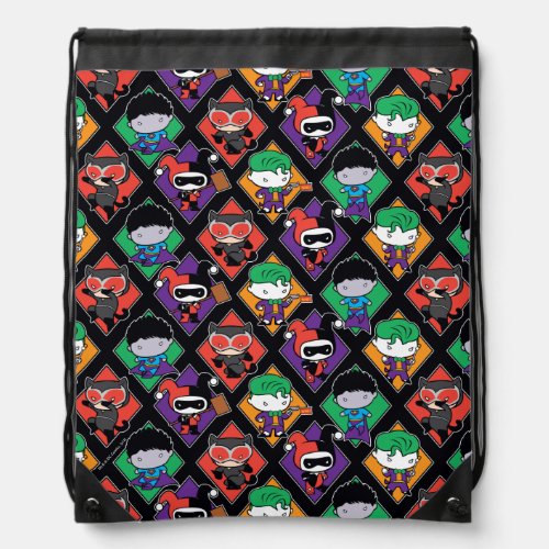 Chibi Justice League Villain Pattern Drawstring Bag