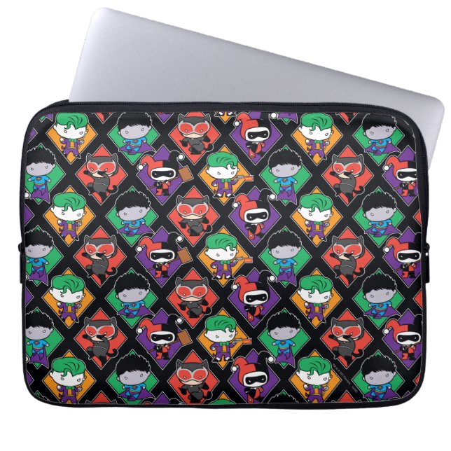 Chibi Justice League Villain Pattern Laptop Sleeve (Front)