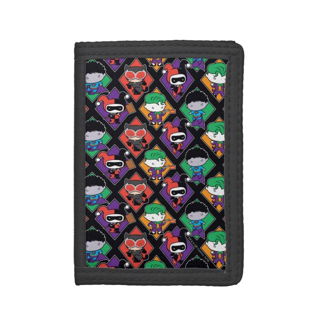 Chibi Justice League Villain Pattern Trifold Wallet (Front Vertical)