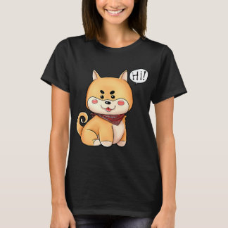 Chibi Kawaii Shiba Inu Dog Say Hi T-Shirt