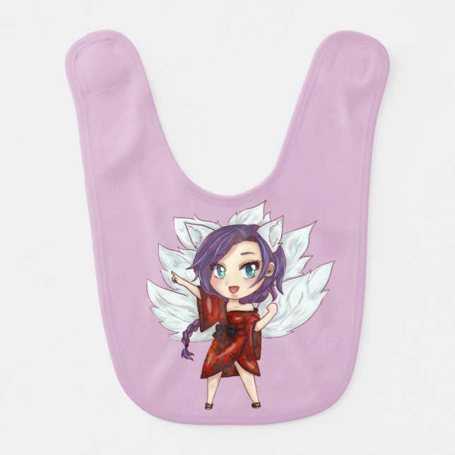 Chibi Kitsune Baby Bib (Front)