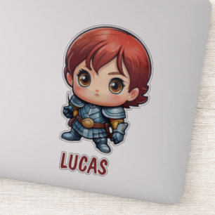 Chibi Knight Personalized Kids Cut Viny Sticker