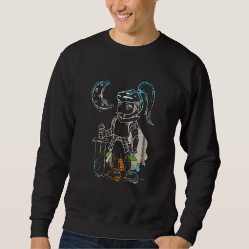 Chibi Knight With Moon Cool Colored Graphic Sweatshirt