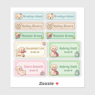 Chibi Labrador Name Labels