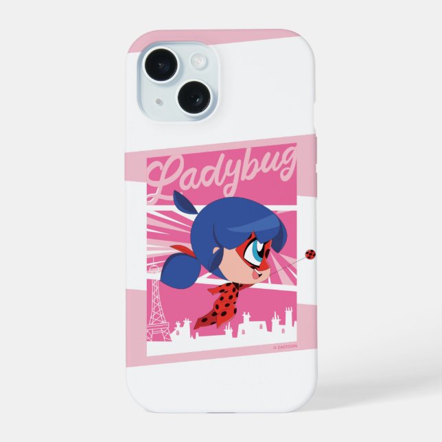 Chibi Ladybug in Paris Iphone Case (Back)