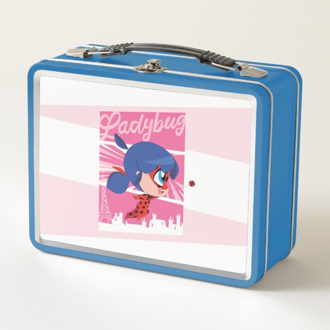 Chibi Ladybug in Paris Metal Lunch Box (Front)