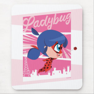 Chibi Ladybug in Paris Mouse Pad