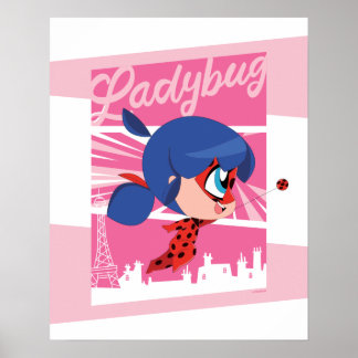Chibi Ladybug in Paris Poster