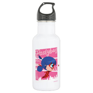 Chibi Ladybug in Paris Stainless Steel Water Bottle