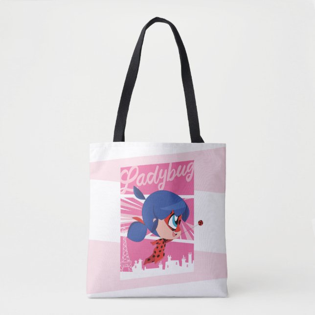 Chibi Ladybug in Paris Tote Bag (Front)