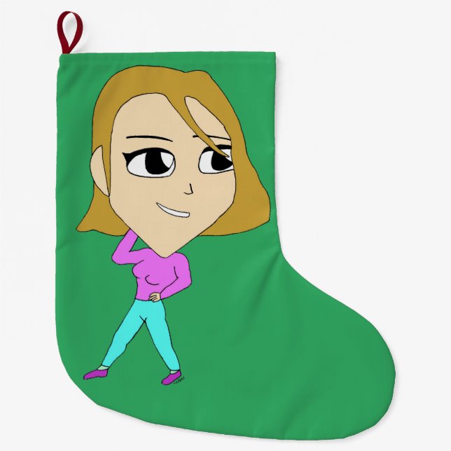 chibi     large christmas stocking (Front)