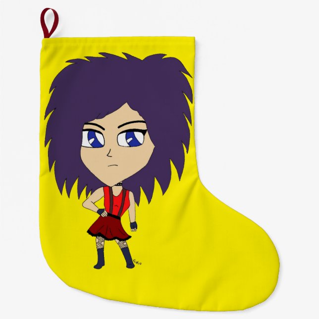 chibi  large christmas stocking (Front)