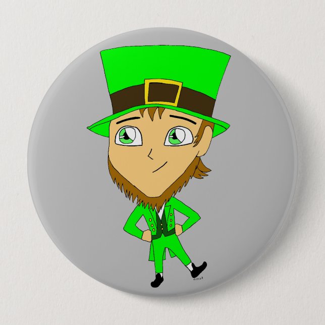 chibi   leprechaun  button (Front)