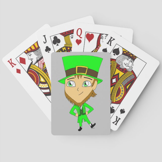 chibi   leprechaun  poker cards (Back)